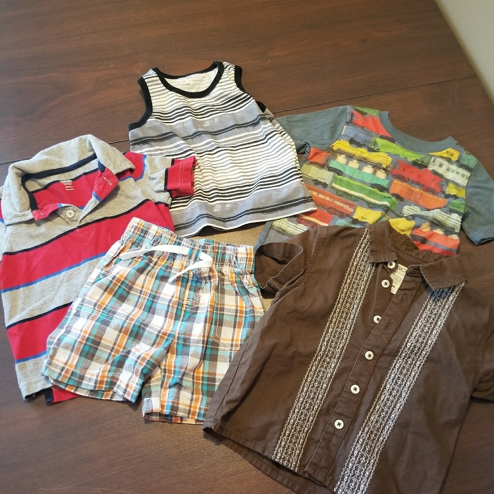 Lot 5 pieces summer toddler boy clothing - Picture 1 of 6